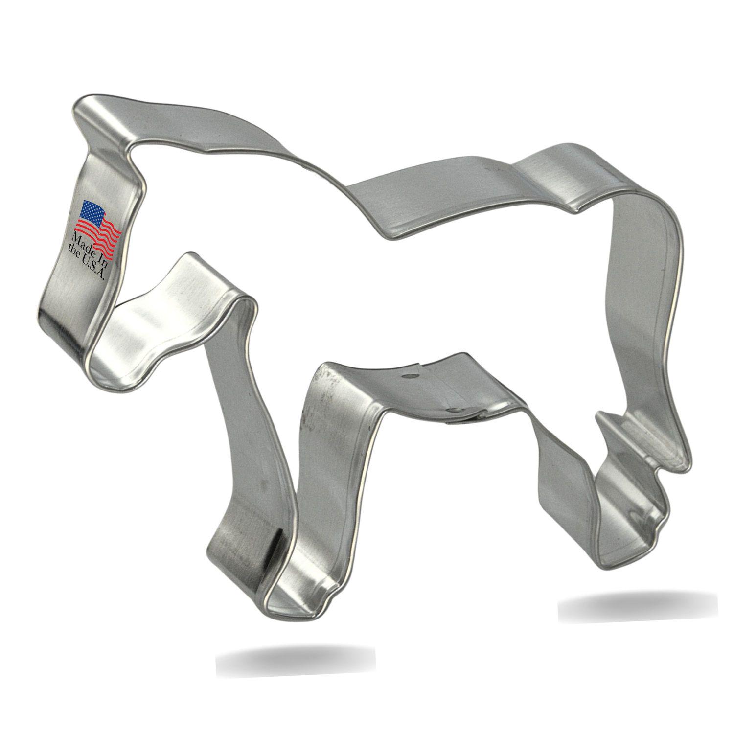 Wilton Backform 3D-Pferd, Motivbackform Pony Aluminium 3D-Kuchenform Ideal Für Kindergeburtstag Oder Partys - 27,5 X 17 X 10 Cm, Grau