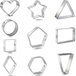 Geometric Cookie Cutter Set 10 Pc HS0491, Handmade in the USA