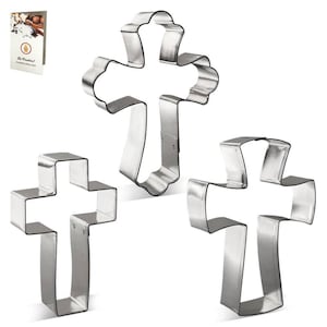 Religious Cross Cookie Cutter 3 Pc Set HS0449, Handmade in the USA