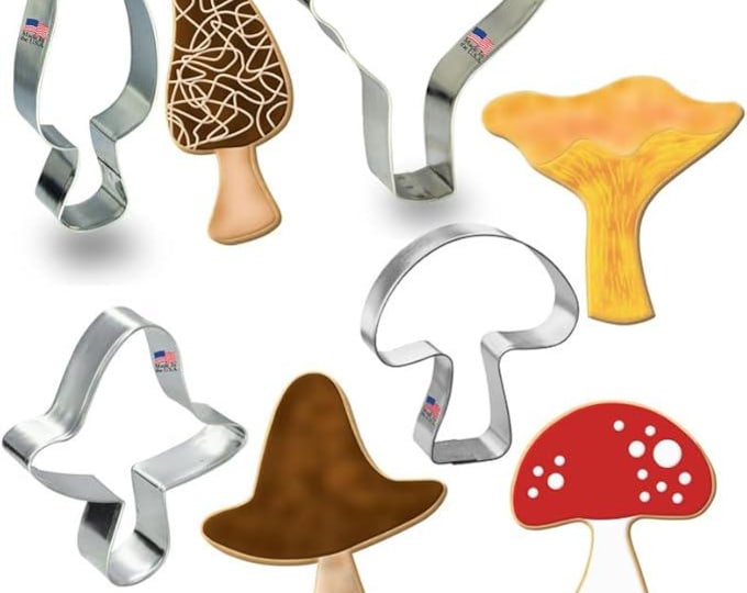 Mushroom Cookie Cutter 4 Pc Set HS0540, Handmade in the USA