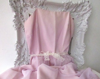 Vintage 80s Lilac Chiffon dress - Prom, Wedding guest, Spring spagetti Strap Dress
