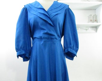 Vintage 1980s Royal Blue - Southern Belle church dress. Size 18 dance dress