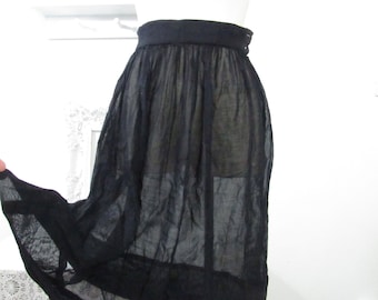 Vintage sheer black skirt - 1960s Sheer gauze small