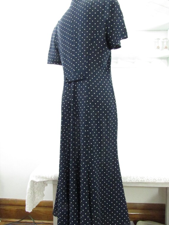 Navy blue elegant Polka Dot Shirtdress - - image 4