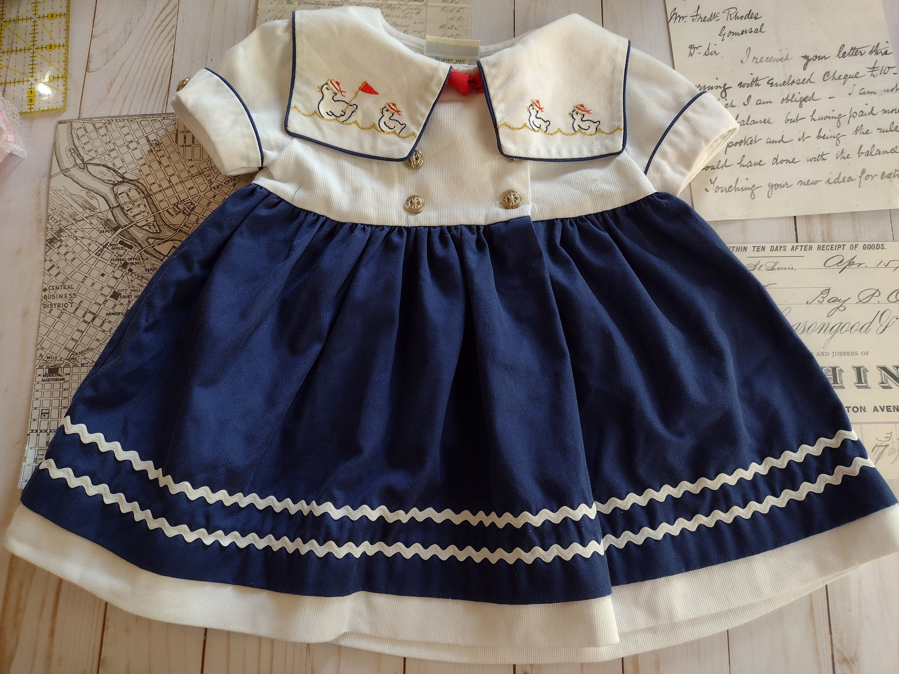 Vintage Sailor Dress Baby Dress - Etsy
