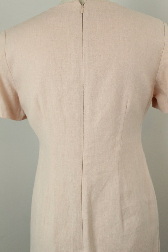 Pink LInen vintage 1980s dress - Resort Wear ligh… - image 6