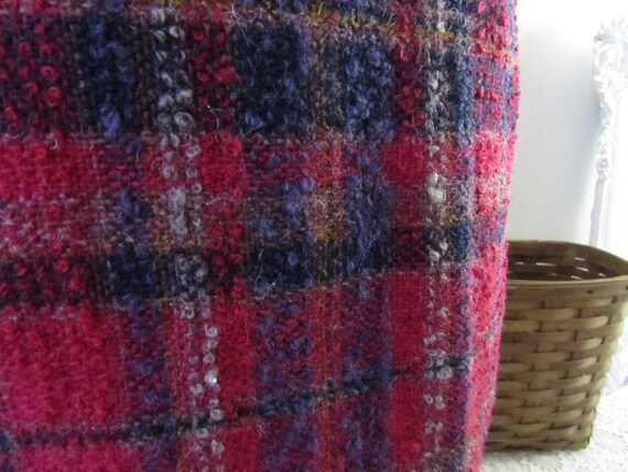 Vintage wool boucle skirt - classic wool plaid - image 2