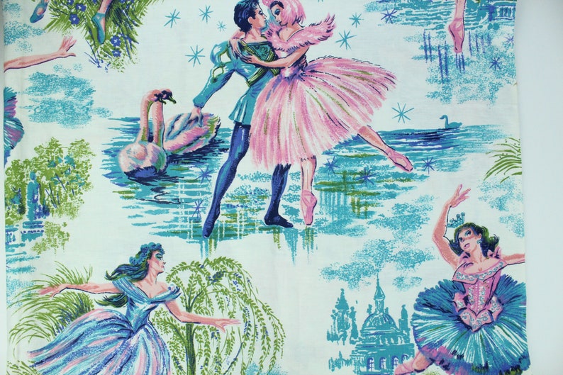 Vintage Swan Lake Fabric
