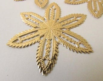 Vintage/Antique Gold Paper Foil Star Flourishes - Dresden Victorian Scrap Diecut