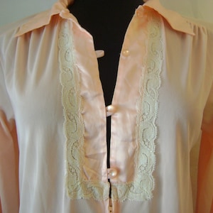 Peach Lace Nightgown - Decadent Peachy Lace Vintage Formal Nightwear 1960s Bust 36&quot;38&quot;