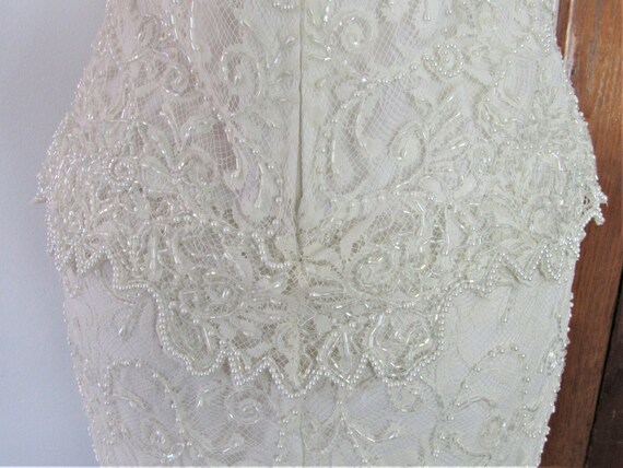 Vintage 1980s beaded white gown - Bling Dress - image 4