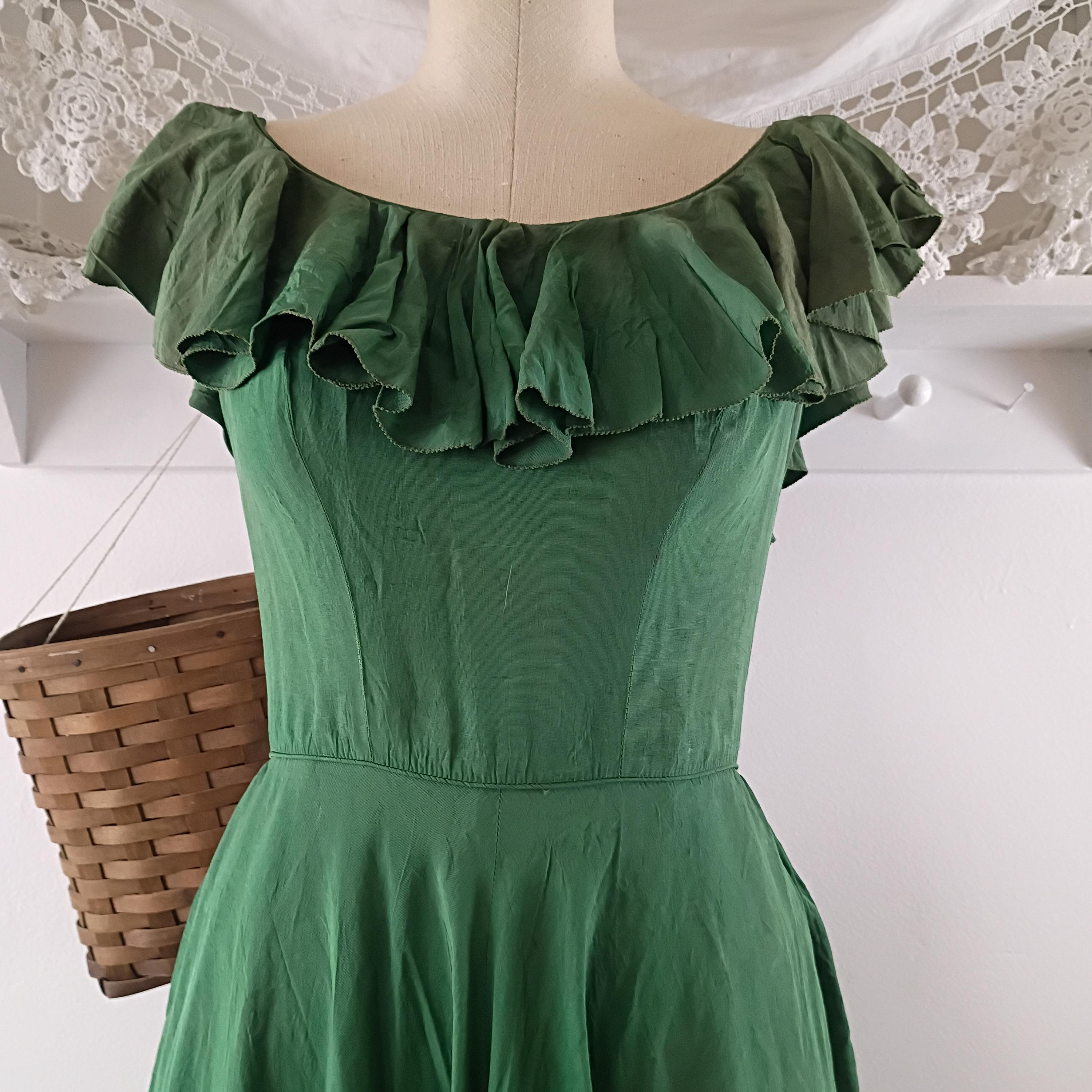 green emerald velvet dress Ava Dress in Red Clove | Vintage 1940s Style Long Sleeve Dress