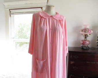 60s Pink Housecoat Robe //Large