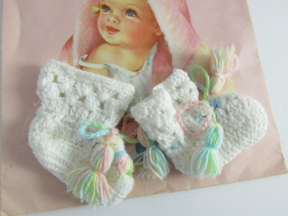 Vintage 1980s Baby Booties - image 1