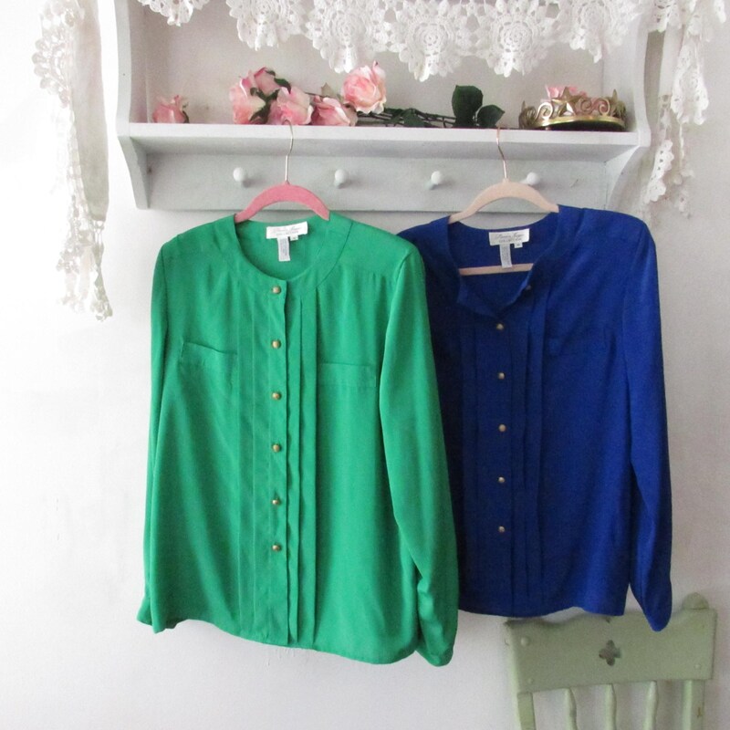 Pleated Button Blouse