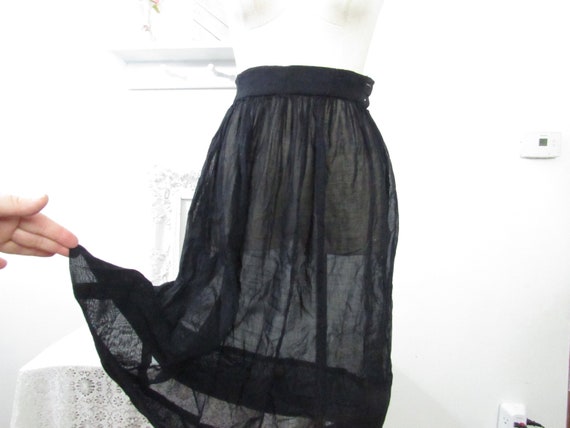 Vintage sheer black skirt - 1960s Sheer gauze sma… - image 1