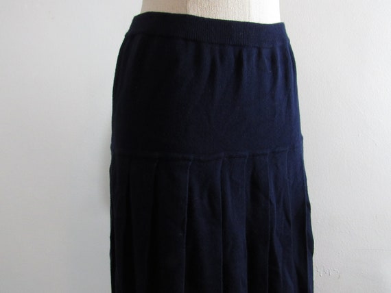1990s Navy Blue sweater Knit Skirt. Medium/large … - image 1