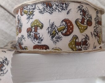 Vintage mushroom ribbon - 4 yard piece