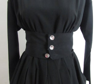 80s Vintage glam black party dress. size 9 - 10