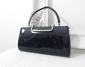 1960S Vintage  purse -  lock clutch small evening handbag