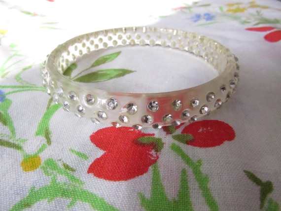 1960s Rhinestone Studded Bangle - image 1