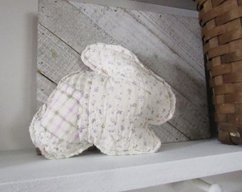 Vintage Shabby Quilt Bunny - Peg Rack Rabbit