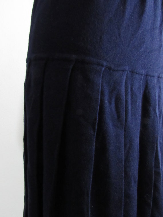 1990s Navy Blue sweater Knit Skirt. Medium/large … - image 3