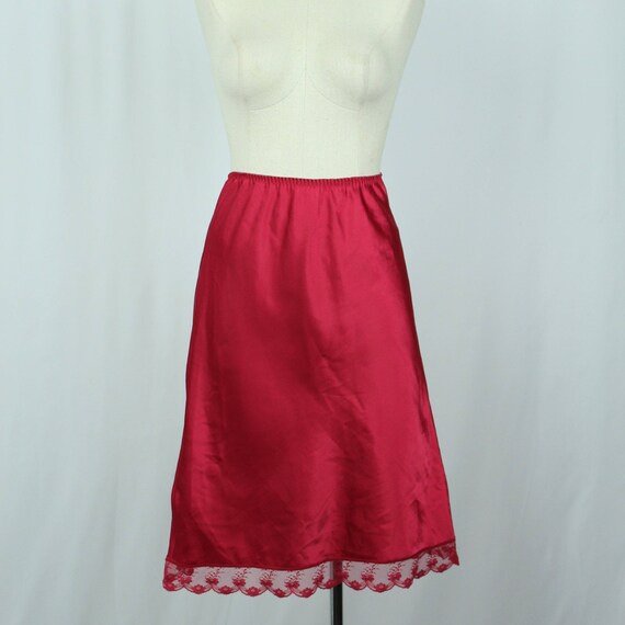 Maroon Vintage Half Slip / Skirt Extender - image 5