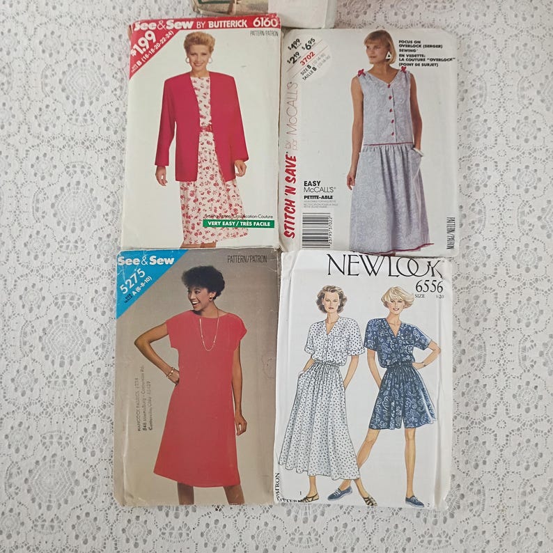 1980s Sewing Pattern Bundle. Wardrobe Builder Stash. Dress Patterns and ...