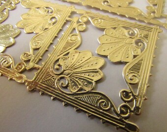 Vintage/Antique Gold Paper Foil Picture corners - Dresden Victorian Scrap Diecut