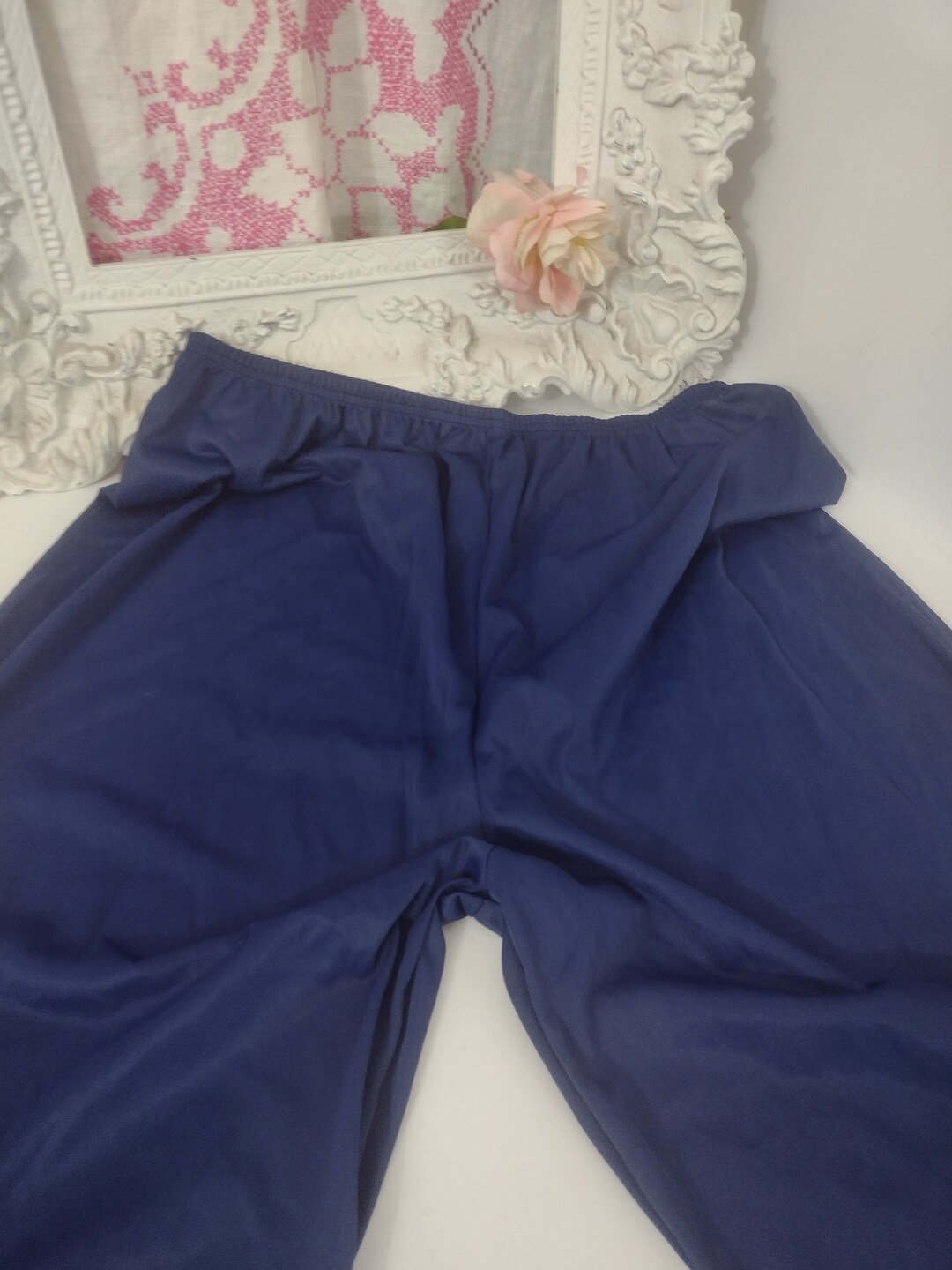 Vintage 1960s Navy Nylon Pajama Pants Sz Small Etsy