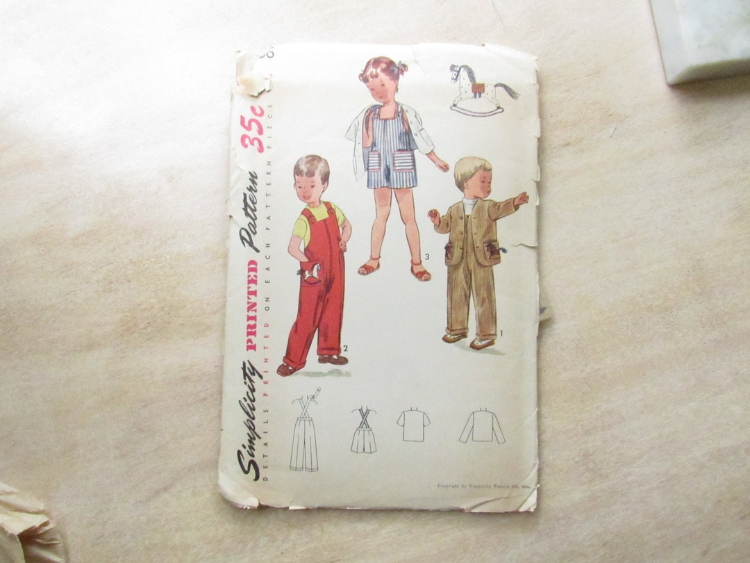 Vintage Toddler Overalls Patterns. Simplicity 3566 Etsy