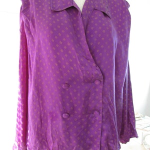 Purple Silk Pajama top - medium
