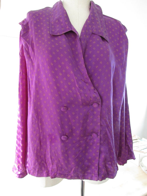 Purple Silk Pajama top - medium