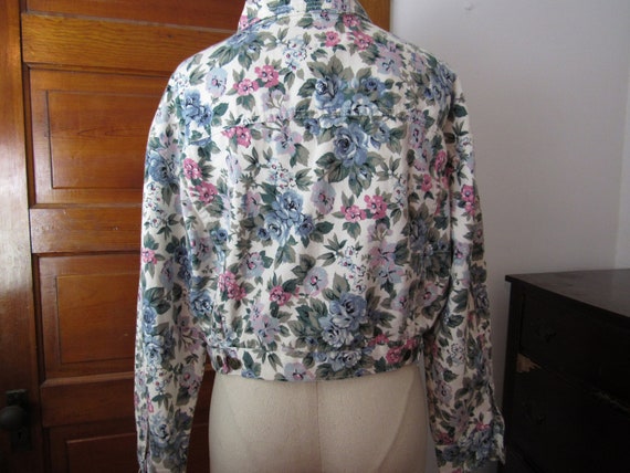 ジャケット・アウター 80s vintage flower denim jeans jacket Vintage 1980s Loose Fit Floral Jean Jacket - Etsy