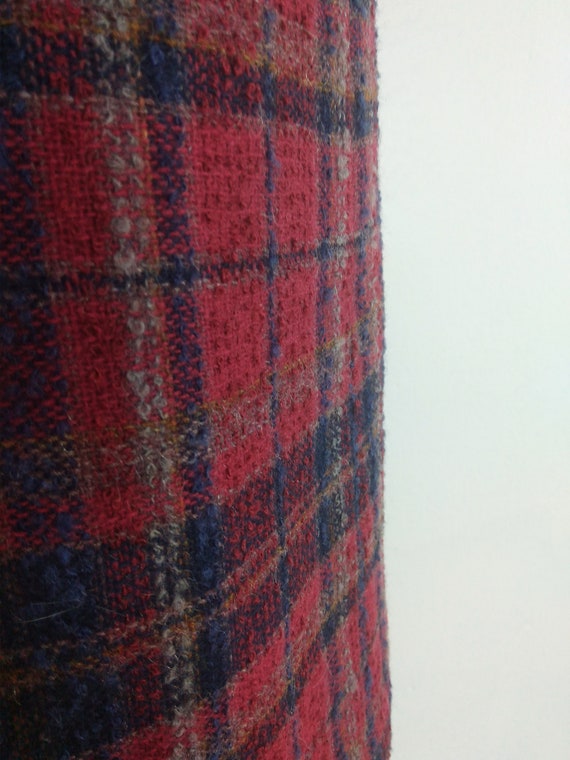 Vintage wool boucle skirt - classic wool plaid - image 5