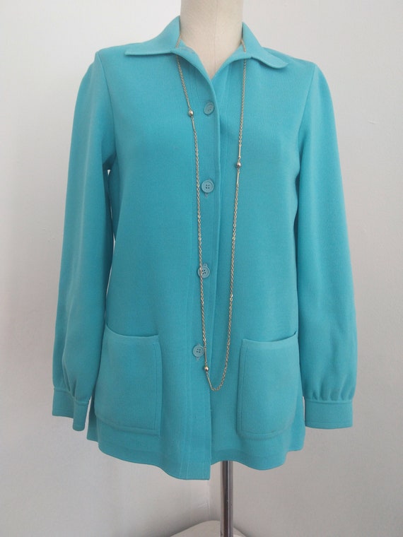 1970s Turquoise Blouse