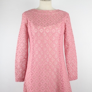 1960s Vintage Pink Lace Dress