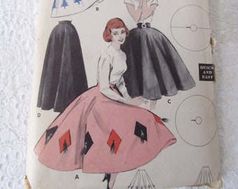 Poodle skirt pattern, vintage pattern 1950s