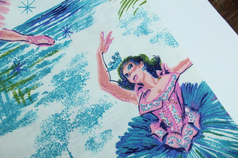 Vintage Swan Lake Fabric