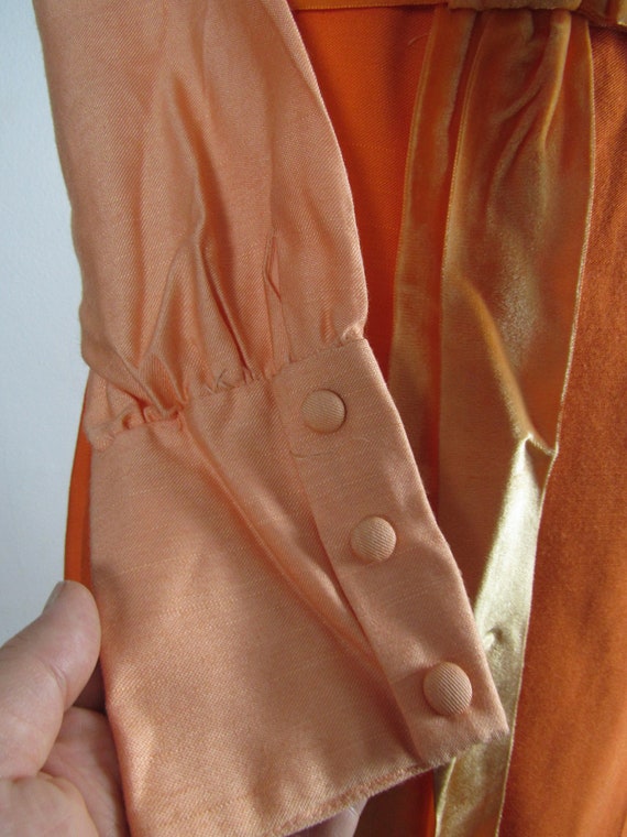 1970s Juicy Orange Formal Dress - Medium - image 3