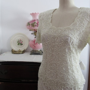 Vintage 1980s beaded white gown - Bling Dress