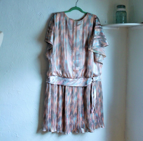 Plus Size Vintage Peachy Formal Dress - - image 1