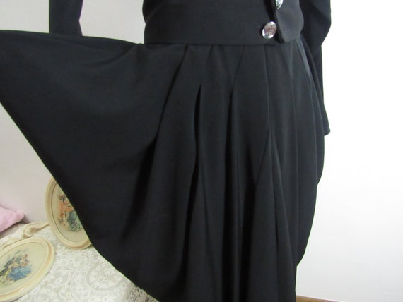 80s Vintage glam black party dress. size 9 - 10 - image 4