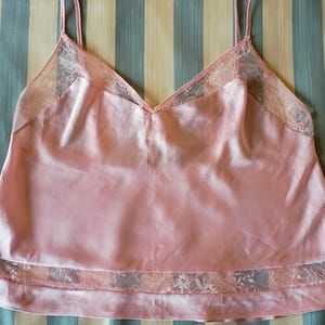 Victorias Secret pink silky lace camisole