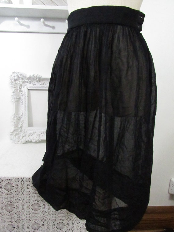 Vintage sheer black skirt - 1960s Sheer gauze sma… - image 2