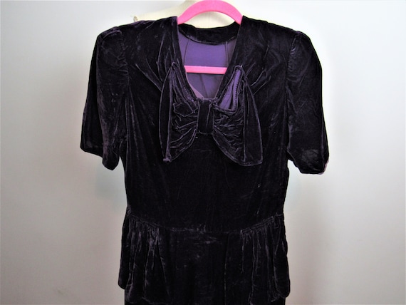 1940s Royal purple Velvet Dress