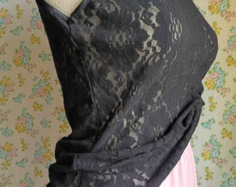 Black Lace Tank Top - medium