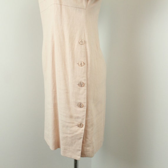 Pink LInen vintage 1980s dress - Resort Wear ligh… - image 2