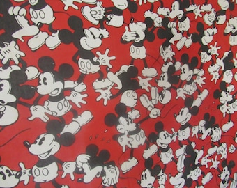 Vintage Bedsheet - red based mouse print